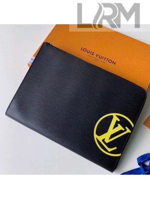 Louis Vuitton Epi Leather Pochette Jour GM Pouch With Oversized LV M68198 Yellow 