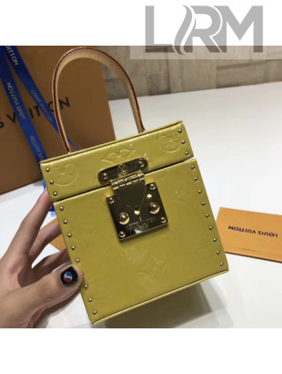 Louis Vuitton Studs Monogram Vernis Leather Bleecker Box Vintage Bag Lemon
