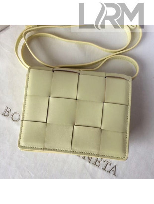 Bottega Veneta Cassette Mini Crossbody Bag in Maxi-Weave Lambskin Yellow 2019