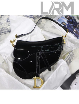 Dior Saddle Bag in Patent Calfskin Black 2020