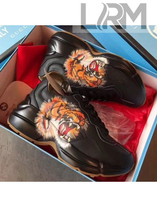 Gucci Rhyton Sneakers with Tiger Head 548635 Black (For Women and Men)