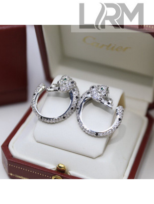 Cartier Leopard Crystal Earrings CE32215 Silver 2022