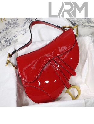 Dior Saddle Bag in Patent Calfskin Red 2020