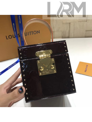 Louis Vuitton Studs Monogram Vernis Leather Bleecker Box Vintage Bag Deep Burgundy
