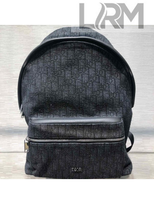 Dior Men's Large Voyage Backpack in Black Dior Oblique Jacquard 2019