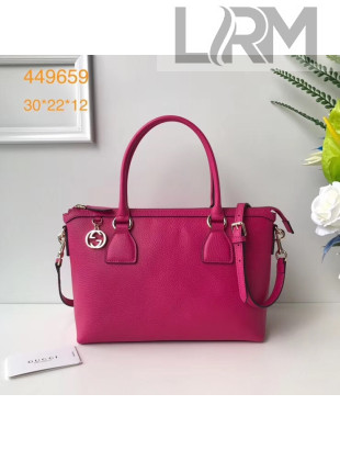 Gucci Interlocking G Charm Leather Tote Bag 449659 Rosy 2019