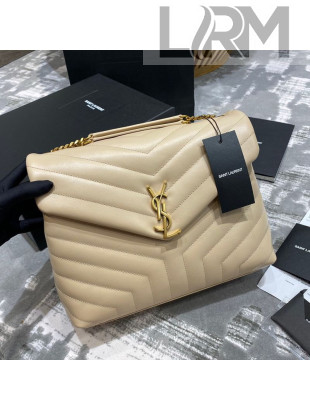 Saint Laurent Loulou Large Bag in "Y" Leather 459749 Apricot/Gold