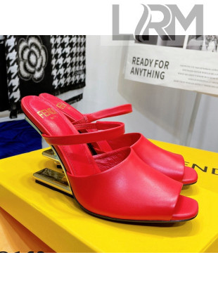 Fendi First Calfskin High-Heel Sandals 8cm Red 2021