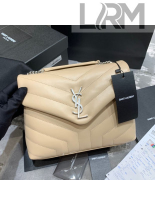 Saint Laurent Loulou Small Bag in "Y" Matelasse Leather 494699 Apricot/Silver