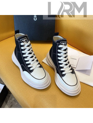 Chanel Vintage Canvas High-Top Sneakers Black 20102304 2020