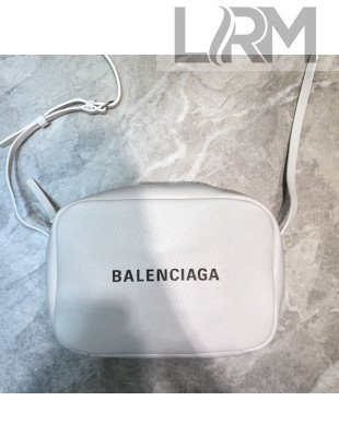 Balenciaga Everyday Grained Calfskin Small Camera Bag White 2021