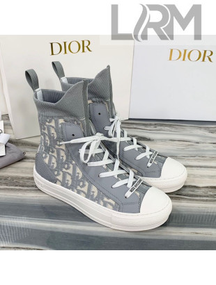 Dior Walk'n'Dior Boot Sneakers in Grey Oblique Knit 2020
