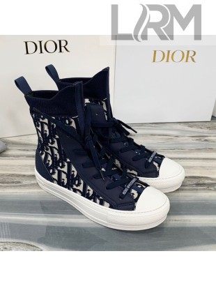 Dior Walk'n'Dior Boot Sneakers in Navy Blue Oblique Knit 2020