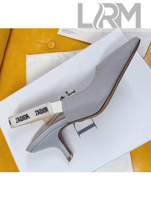 Dior J'Adior Slingback Pumps in Technical Fabric Grey 6.5cm Heel 2020 