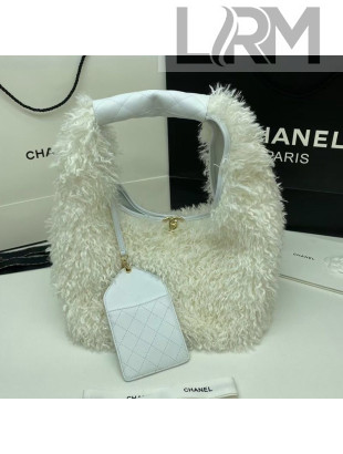 Chanel Wool Small Hobo Bag AS2320 White 2020