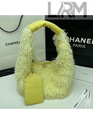 Chanel Wool Small Hobo Bag AS2320 Yellow 2020