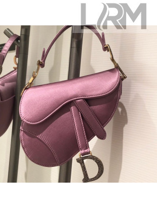 Dior Mini Saddle Bag in Pink Silk 2019