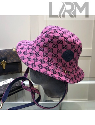 Gucci Multicolor GG Canvas Bucket Hat Pink 2021 01