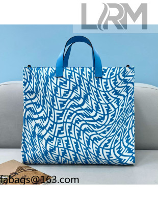 Fendi Sunshine FF Vertigo Medium Shopper Bag Bag Light Blue 2021 8379