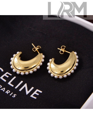 Celine Pearl Hoop Earrings 2021 110896