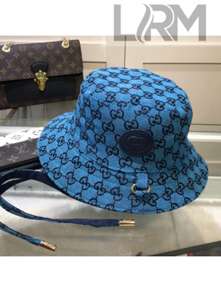 Gucci Multicolor GG Canvas Bucket Hat Blue 2021 05