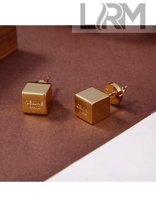 Celine Box Earrings Gold 2021 110898
