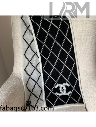 Chanel Quilted Cashmere Scarf 180x32cm Black 2021 21100727