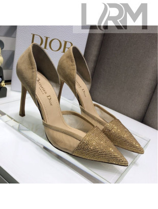 Dior Crystal Suede Pumps 7/9.5cm Camel Brown 2021