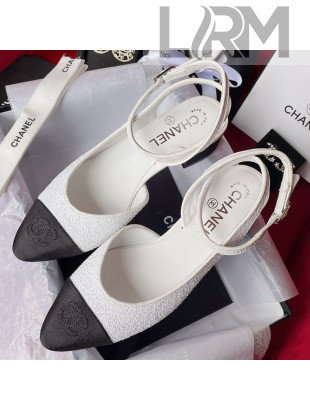 Chanel Glitter Open Shoes Pumps G37594 White 2021