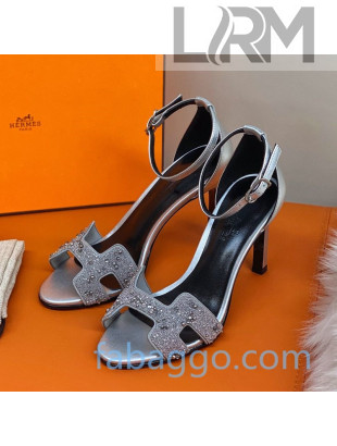 Hermes Premiere Crystal H Heel 90 Sandals Silver 02 2020