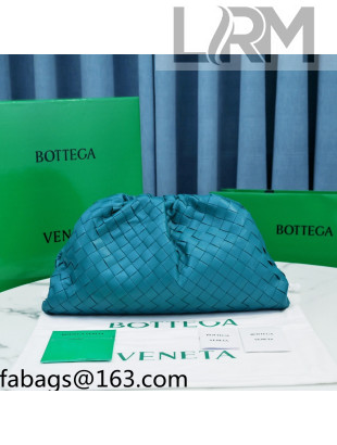 Bottega Veneta The Large Pouch Clutch in Woven Lambskin Blaster Blue 2021 20