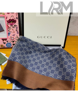 Gucci GG Denim Scarf 66x200cm Blue 2021 21100731