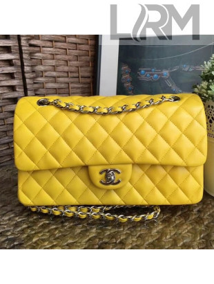 Chanel Lambskin Medium Classic Flap Bag A1112 Yellow