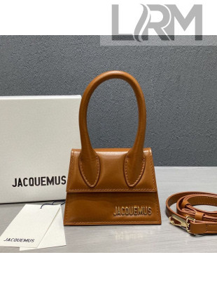 Jacquemus Le Chiquito Mini Top Handle Bag in Smooth Leather Brown 2021