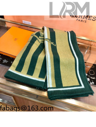 Hermes Wool Cashmere Blanket 165x135cm Green 2021 21100732