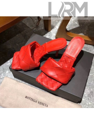 Bottega Veneta Lambskin BV LIDO Sandals With 9cm Heel Red 2020