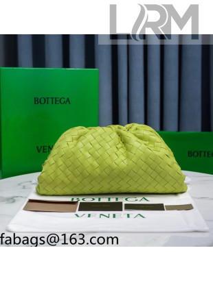 Bottega Veneta The Large Pouch Clutch in Woven Lambskin Kiwi Green 2021 22
