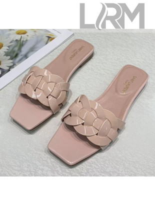 Saint Laurent Patent Leather Flat Sandal Pink 2020