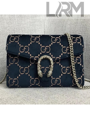 Gucci Dionysus GG Velvet Mini Chain Wallet 401231 Dark Blue  2018