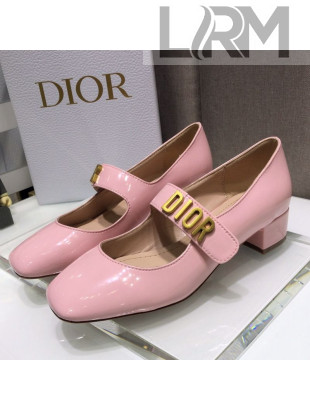 Dior Patent Calfskin Mary Janes Pumps Pink 2021