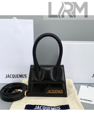Jacquemus Le Chiquito Mini Top Handle Bag in Smooth Leather Black 2021
