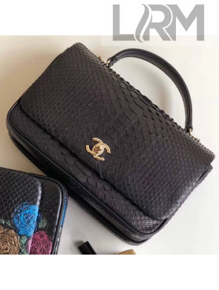 Chanel Python Citizen Chic Small Flap Bag Black 2018