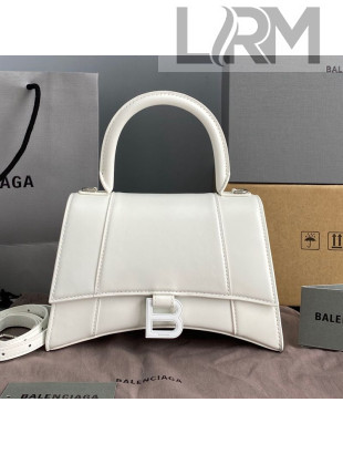Balenciaga Hourglass Small Top Handle Bag in Shiny Box Calfskin All Blue 2021