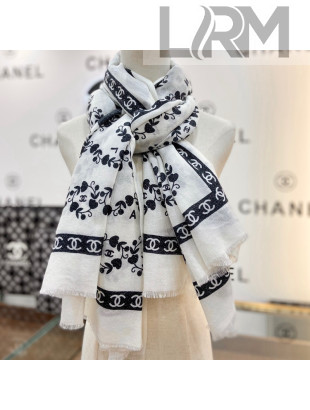Chanel Cashmere Scarf 100x200cm White 2021 21100736 
