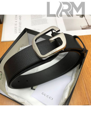 Gucci Calfskin Belt 38mm with Single G Buckle Black/Silver 2019