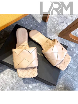 Bottega Veneta Lambskin BV LIDO Flat Sandals Nude 2020