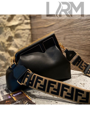 Fendi First Medium Leather Bag Black 2021 80018L