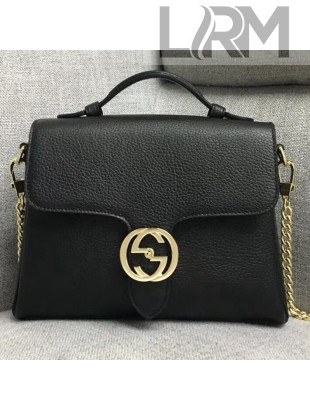Gucci GG Leather Top Handle Bag 510302 Black 2018