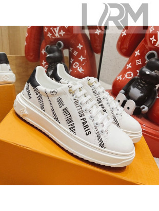 Louis Vuitton Time Out Signature Print Leather Sneakers White/Black 2021