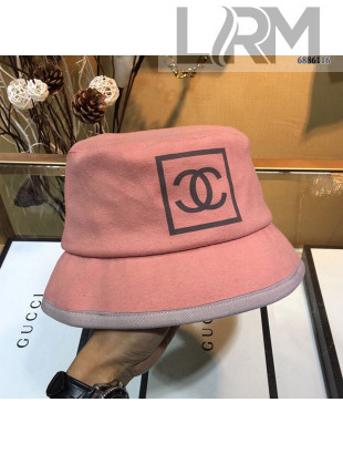 Chanel Wool Frame CC Bucket Hat Pink 2020